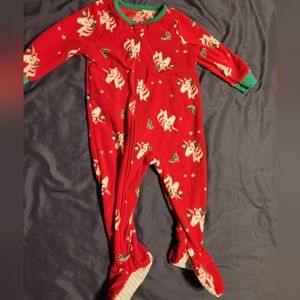 NEW Carter's baby girl size 12 months unicorn one piece fleece sleeper